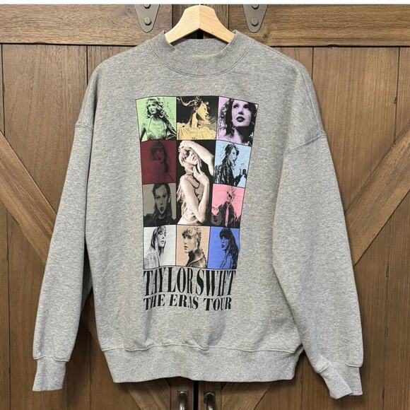 NEW Taylor Swift THE ERAS TOUR II Gray Crewneck Sweatshirt size XS 2024 TTPD - Picture 5 of 6